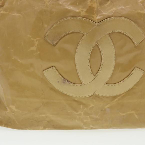 CHANEL Shoulder Bag Enamel Beige CC Auth bs5025 - Picture 2 of 16
